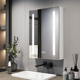 EMKE MC01 armoire à glace avec 1 porte, charnière à gauche, avec éclairage